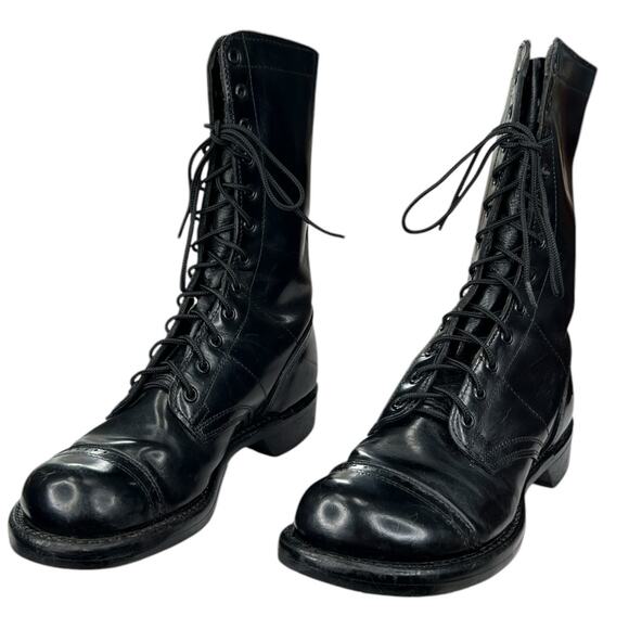 Vintage Corcoran Men\'s Narrow Cap Toe Black Leather 1500 Jump Boots Size 6.5 C main image 8